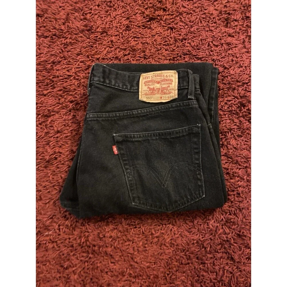 Y2K Levi’s 550 Jeans Men’s Size 36X34 Black Denim Relaxed Pants